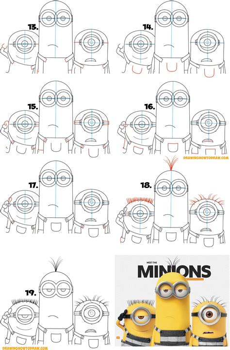 How to Draw the Minions from Despicable Me 3 Easy Step by Step Drawing Tutorial for Kids ...