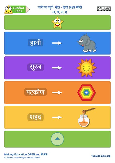 Teaching Hindi alphabets to kids using printable Push2Star board game. Kids will learn the ...