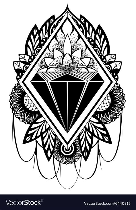 Diamond tattoo Royalty Free Vector Image - VectorStock