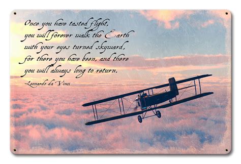 Da Vinci Flight Quote 18 X 12 Satin | Garage Art™