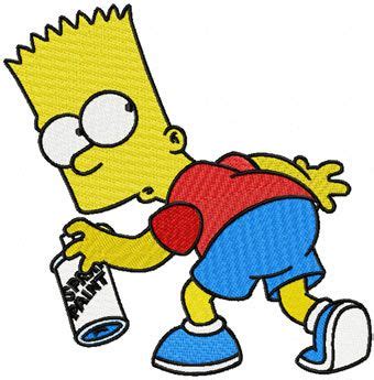 Bart Simpson paint spray logo machine embroidery design | Simpsons tattoo, Simpsons art, Bart ...