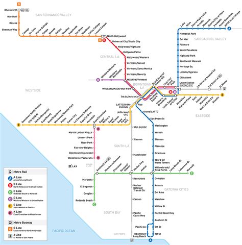 Los Angeles Metro Rail Map - Zone Map