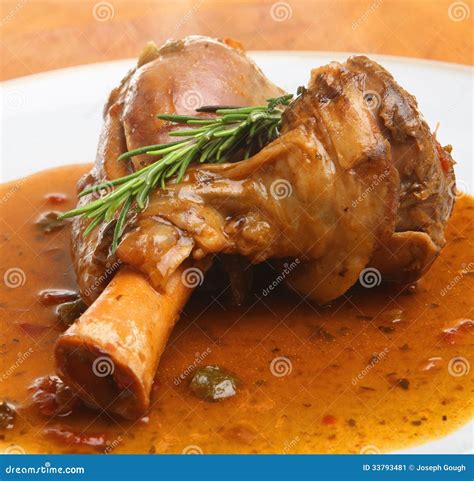 Slow Cooked Lamb Shank with Gravy Stock Image - Image of roast, plate ...