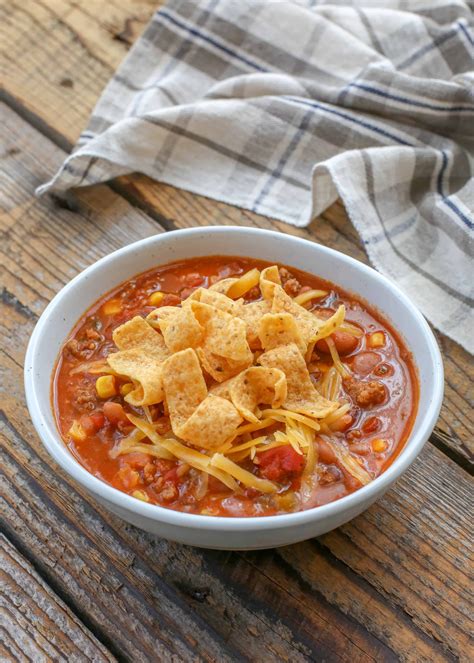 This Easy Chili Recipe is filled with beans, tomatoes, corn and plenty ...