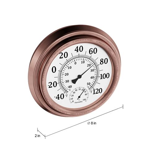 Buy Wall Thermometer-Decorative Indoor Outdoor Temperature and Hygrometer Humidity Gauge Display ...