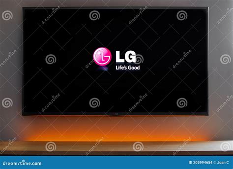 Lg logo on a smart TV editorial stock image. Image of channel - 205994654