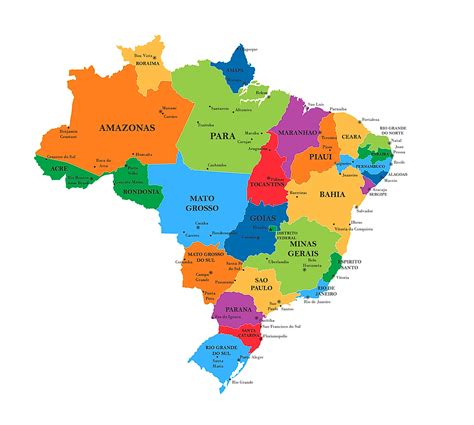 A Political Map Of Brazil - Gillie Donnamarie