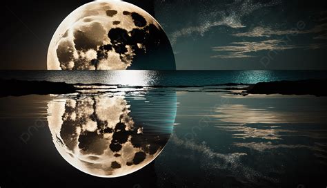 Moon Reflection On The Sea Background Images, HD Pictures and Wallpaper For Free Download | Pngtree