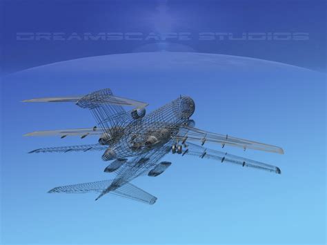 3d airline boeing 727 727-200 model