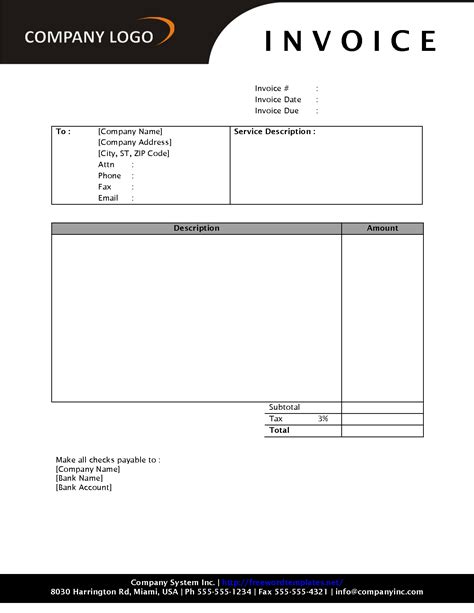 Basic Invoice Template Microsoft Word | Invoice Template Ideas