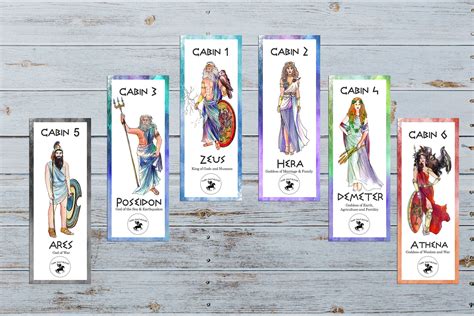 Percy Jackson Camp Half Blood Cabin Bookmarks/instant - Etsy Australia