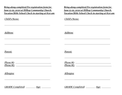 Vbs Sign Up Sheet Template Fill & Download For Free Get Form Download ...