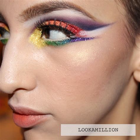 LOOKAMILLION : Rainbow glitter makeup look