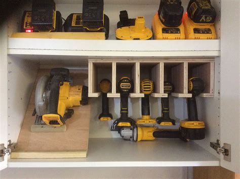 Power tools and chargers inside ikea cabinet | Tool storage cabinets, Garage tool storage, Tool ...