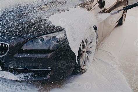 Vehicle cleaning with high pressure foam gun 11315762 Stock Photo at Vecteezy