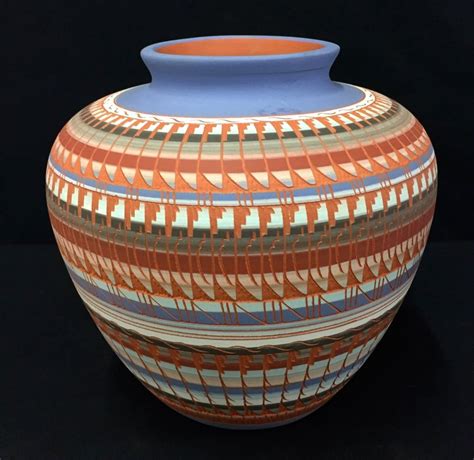 Navajo Etched Pottery Vase