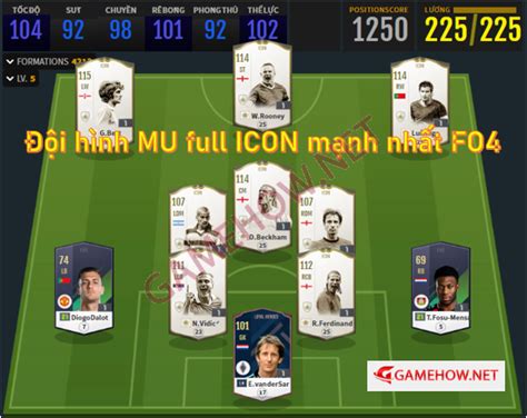 Cách build đội hình MU full ICON mạnh nhất FC Online