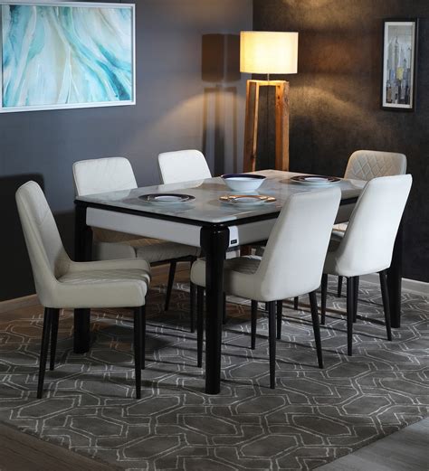 Modern 6 Seater Dining Table Set ~ Modern Design Rectangle Dining Room ...