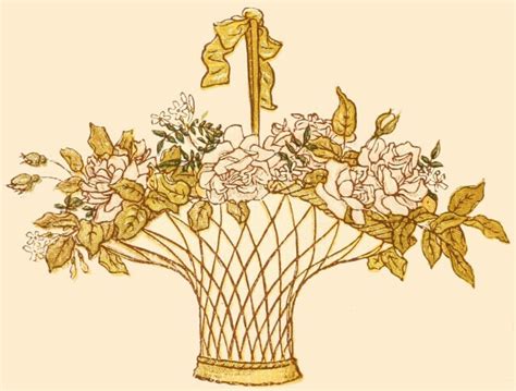 Drawing Of Basket Of Flowers - Cliparts.co