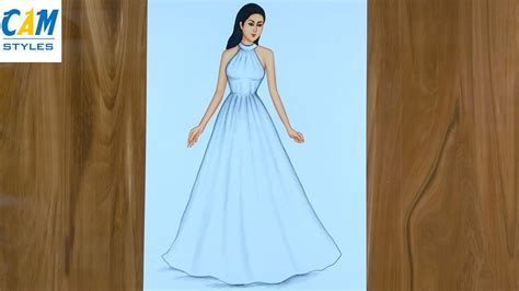 How to draw a girl with beautiful dress | Clothes Style | Fashion drawing | Clothes style design ...