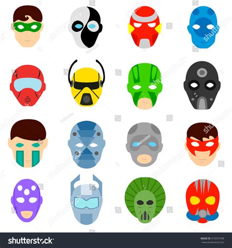 Masks Of Superheroes And Villains. Fictional Fictional Superheroes And Villains Collection Of ...