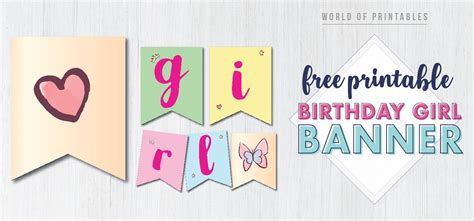 Free Printable Birthday Girl Banner - World of Printables