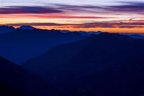 Free Images - sunset mountains blue nature