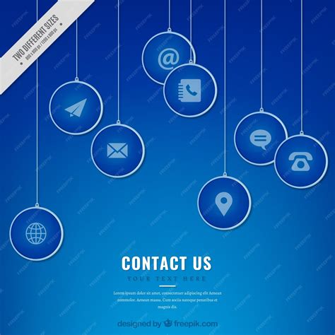 Free Vector | Blue contact icons background