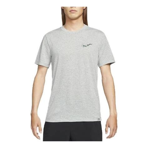 Men's Nike Logo Printing Round Neck Casual Short Sleeve Gray T-Shirt D - KICKS CREW