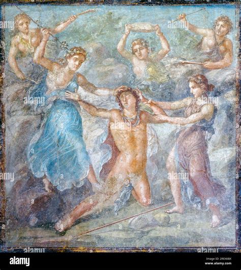 Pompeii Archaeological Site, Campania, Italy. Fresco illustrating the ...