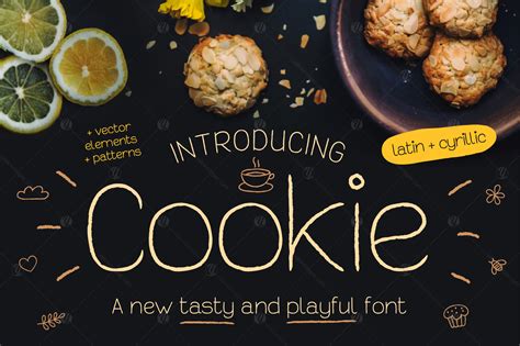 Cookie Font on Yellow Images Creative Store