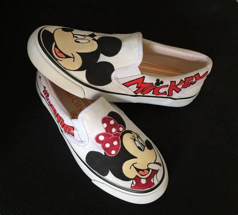 Mickey and Minnie Shoesdisney Paintdisney Vansdisney - Etsy | Mickey mouse shoes, Lace up shoes ...