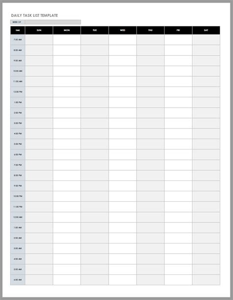 Daily Task List Calendar Template | Images and Photos finder