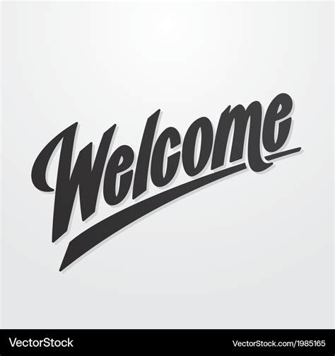 Welcome hand lettering calligraphy Royalty Free Vector Image