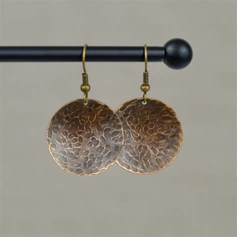 Hammered Brass Earrings 2 - Happy Hour Projects