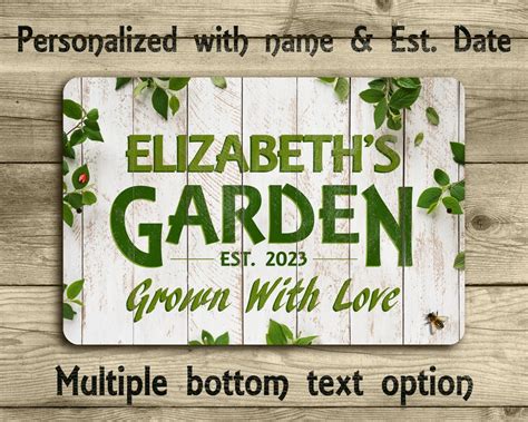 Personalized Garden Sign Custom Garden Decor Outdoor Metal - Etsy