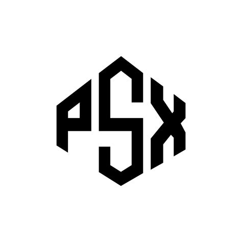 PSX letter logo design with polygon shape. PSX polygon and cube shape logo design. PSX hexagon ...