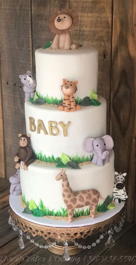 Safari Animal Baby Shower Cake... ️ | Animal baby shower cake, Safari baby shower cake, Baby ...