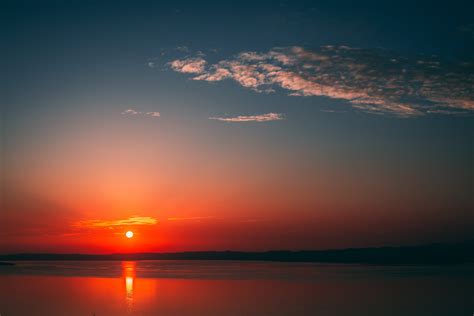 Orange sunset, Sea, Sunset, Skyline HD wallpaper | Wallpaper Flare