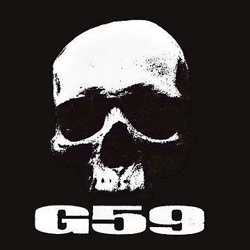 "G*59 / G59 / GREY*59 SKULL BLACK AND WHITE LOGO" Sticker for Sale by ...