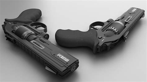 ASTRA - Concept of futuristic handgun with shape of revolver 3D model ...