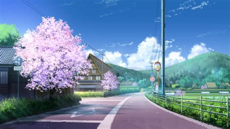 Download Countryside Scenery Anime 4k Wallpaper | Wallpapers.com