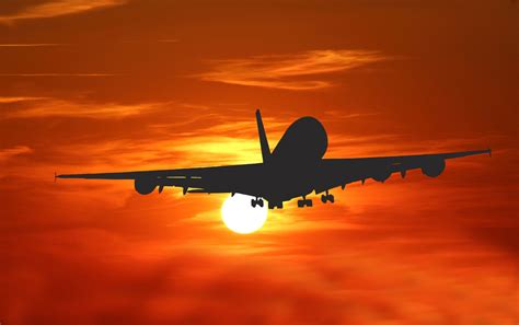 Airplane Sunset Travel Free Stock Photo - Public Domain Pictures