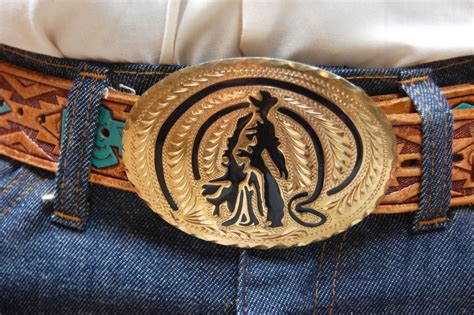 Very Large Cowboy Vintage Belt Buckle by FrocksnFrillsVintage