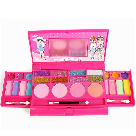 KIDS MAKEUP KIT, Little Girls Cosmetics Set With Mirror, Washable Non Toxic | eBay