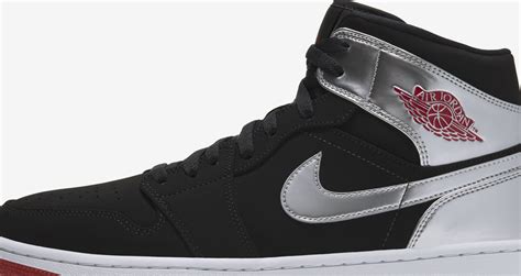 Air Jordan 1 Mid 'Black and Metallic Silver' Release Date. Nike SNKRS ID