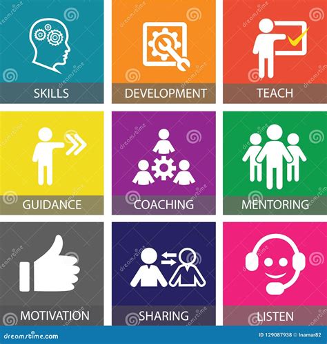 Business Coaching Leadership Mentoring Concept. Vector Illustration Stock Vector - Illustration ...