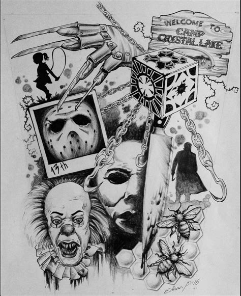 Horror montage 2 | Horror movie tattoos, Horror tattoo, Movie tattoos