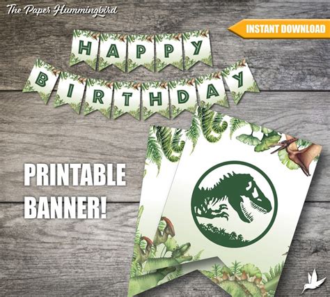 Jurassic World Birthday Banner Jurassic Park Birthday Banner - Etsy