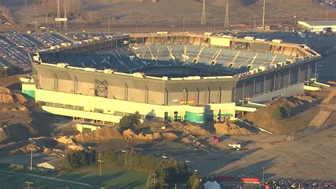 WATCH: Partial implosion of former Detroit Lions stadium fails